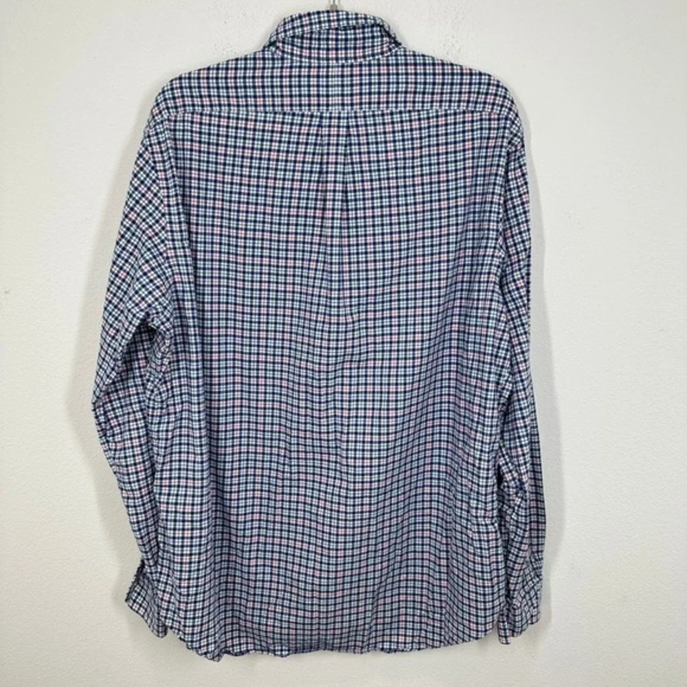Polo Ralph Lauren Men's XL Blue Pink‎ Gingham Button Down Shirt Preppy Career